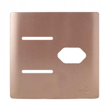 Placa 4x4 2 Teclas + 1 Tomada - Novara Ouro Rose Placa 4x4 2 Teclas + 1 Tomada - Novara Ouro Rose